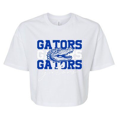 Retro Gators School Sports Name Team Bella+Canvas Jersey Crop Tee