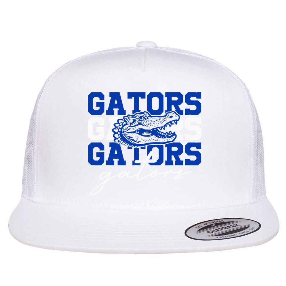 Retro Gators School Sports Name Team Flat Bill Trucker Hat