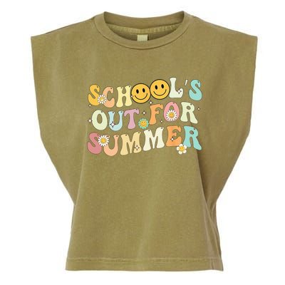 Retro Groovy School's Out For Summer Graduation Teacher Garment-Dyed Women's Muscle Tee