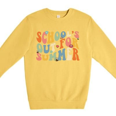 Retro Groovy School's Out For Summer Graduation Teacher Premium Crewneck Sweatshirt