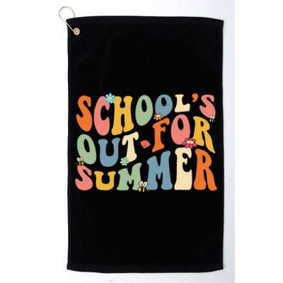 Retro Groovy School's Out For Summer Graduation Teacher Platinum Collection Golf Towel