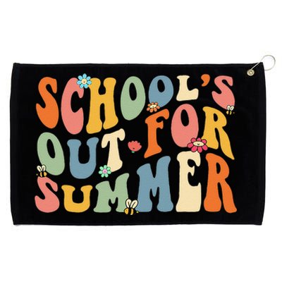 Retro Groovy School's Out For Summer Graduation Teacher Grommeted Golf Towel