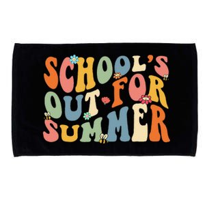 Retro Groovy School's Out For Summer Graduation Teacher Microfiber Hand Towel