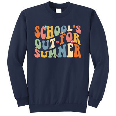 Retro Groovy School's Out For Summer Graduation Teacher Sweatshirt