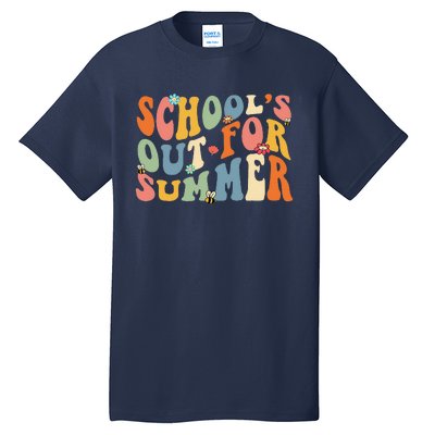 Retro Groovy School's Out For Summer Graduation Teacher Tall T-Shirt