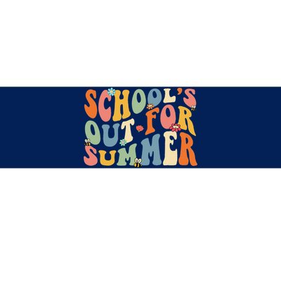 Retro Groovy School's Out For Summer Graduation Teacher Bumper Sticker