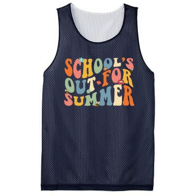 Retro Groovy School's Out For Summer Graduation Teacher Mesh Reversible Basketball Jersey Tank