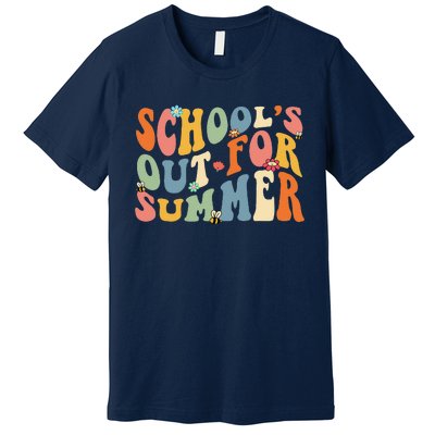 Retro Groovy School's Out For Summer Graduation Teacher Premium T-Shirt