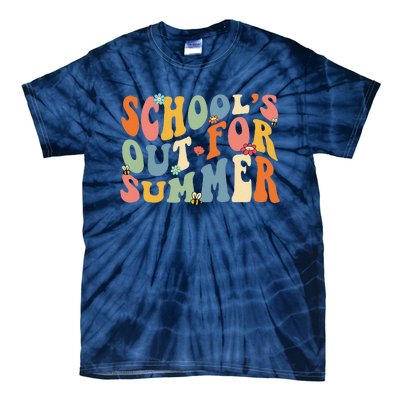 Retro Groovy School's Out For Summer Graduation Teacher Tie-Dye T-Shirt