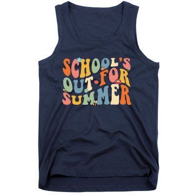 Retro Groovy School's Out For Summer Graduation Teacher Tank Top