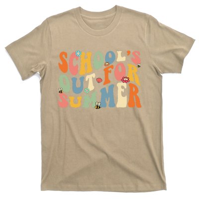 Retro Groovy School's Out For Summer Graduation Teacher T-Shirt