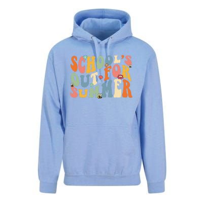 Retro Groovy School's Out For Summer Graduation Teacher Unisex Surf Hoodie