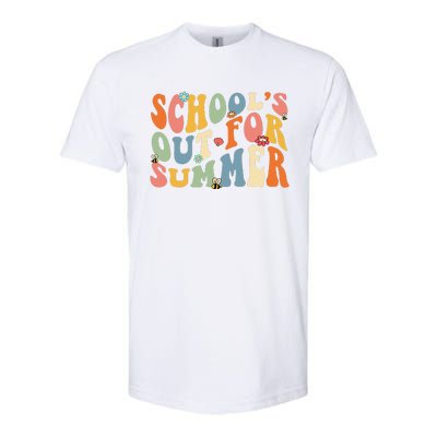 Retro Groovy School's Out For Summer Graduation Teacher Softstyle CVC T-Shirt