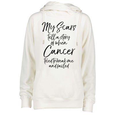 Remission Gift Survivor Cancer Scars Quote Cute Cancer Free Gift Womens Funnel Neck Pullover Hood