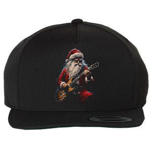 Rock Guitar Santa Claus Playing Guitar Funny Christmas Gift Wool Snapback Cap