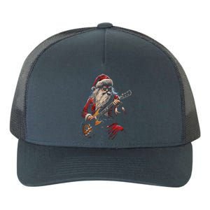 Rock Guitar Santa Claus Playing Guitar Funny Christmas Gift Yupoong Adult 5-Panel Trucker Hat