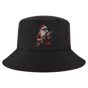 Rock Guitar Santa Claus Playing Guitar Funny Christmas Gift Cool Comfort Performance Bucket Hat