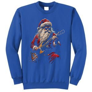 Rock Guitar Santa Claus Playing Guitar Funny Christmas Gift Sweatshirt