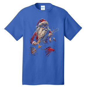 Rock Guitar Santa Claus Playing Guitar Funny Christmas Gift Tall T-Shirt