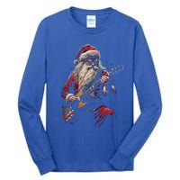 Rock Guitar Santa Claus Playing Guitar Funny Christmas Gift Tall Long Sleeve T-Shirt