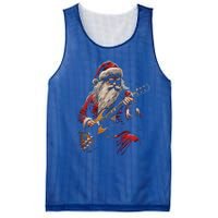 Rock Guitar Santa Claus Playing Guitar Funny Christmas Gift Mesh Reversible Basketball Jersey Tank