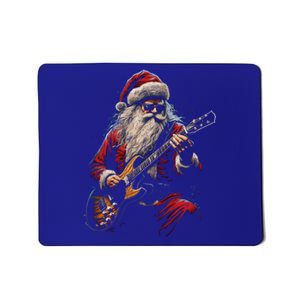 Rock Guitar Santa Claus Playing Guitar Funny Christmas Gift Mousepad