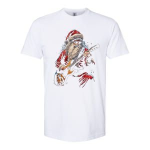 Rock Guitar Santa Claus Playing Guitar Funny Christmas Gift Softstyle CVC T-Shirt