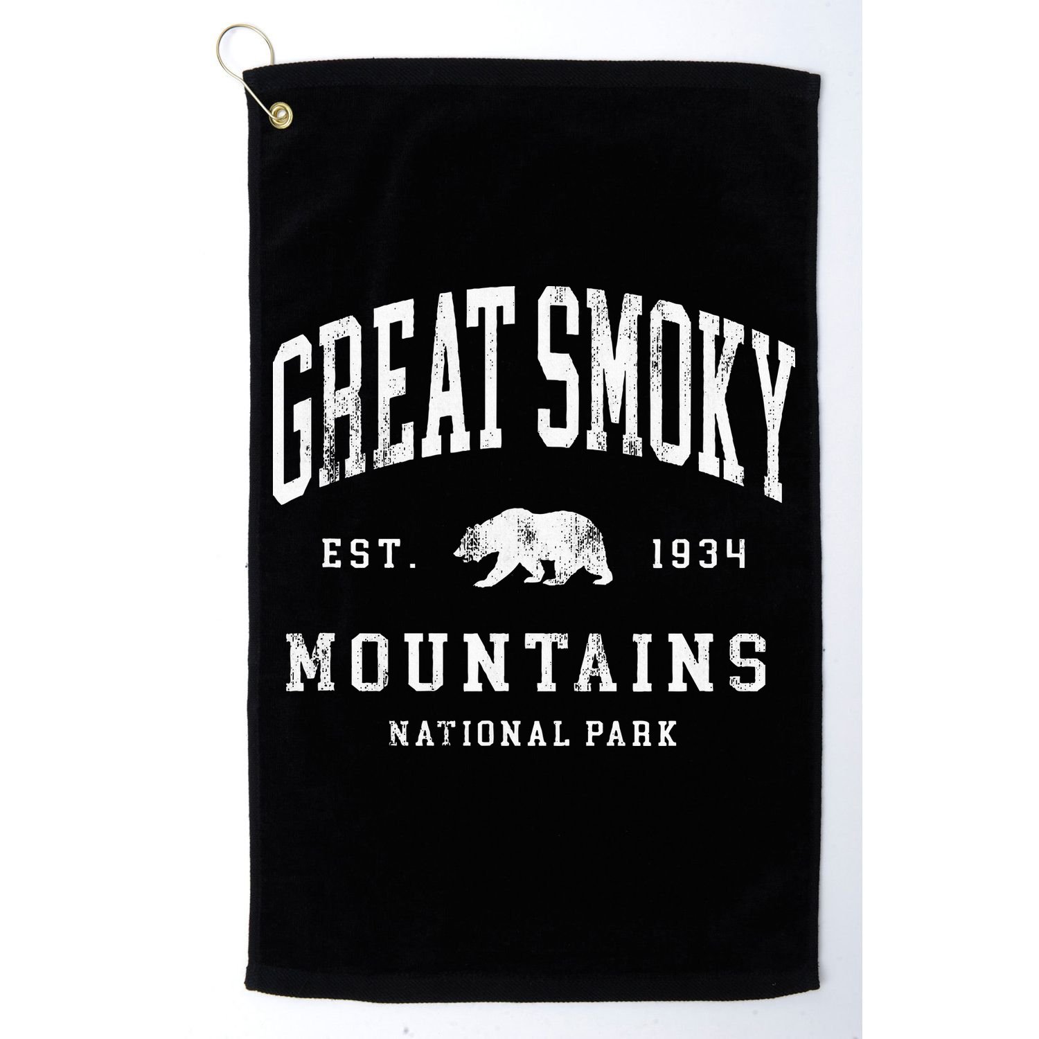 Retro Great Smoky Mountains National Park Hiking Golf Towel