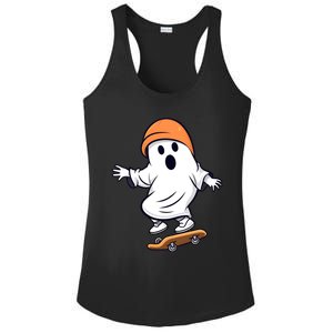 Retro Ghost Skateboard Skateboarding Halloween Spooky Season Great Gift Ladies PosiCharge Competitor Racerback Tank