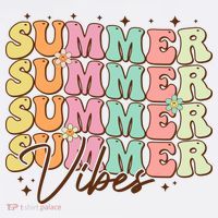 Retro Groovy Summer Vibes For  Summer Vacation T-Shirt