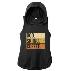 Retro God Skiing Coffee Gift For Skiers Ladies PosiCharge Tri-Blend Wicking Draft Hoodie Tank