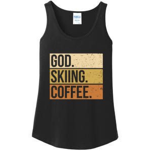 Retro God Skiing Coffee Gift For Skiers Ladies Essential Tank