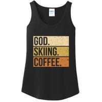 Retro God Skiing Coffee Gift For Skiers Ladies Essential Tank