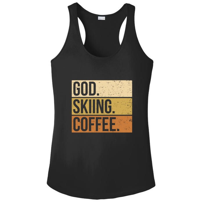 Retro God Skiing Coffee Gift For Skiers Ladies PosiCharge Competitor Racerback Tank