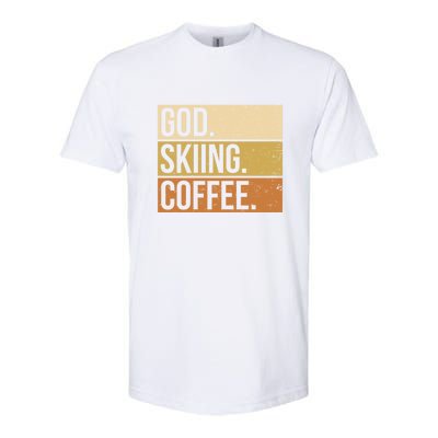 Retro God Skiing Coffee Gift For Skiers Softstyle® CVC T-Shirt