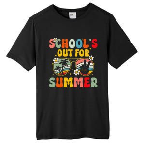 Retro Groovy SchoolS Out For Summer Graduation Teacher Tall Fusion ChromaSoft Performance T-Shirt