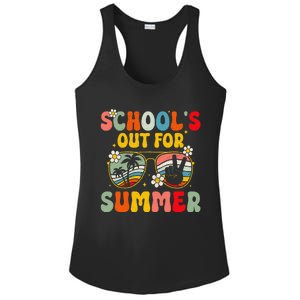 Retro Groovy SchoolS Out For Summer Graduation Teacher Ladies PosiCharge Competitor Racerback Tank