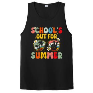 Retro Groovy SchoolS Out For Summer Graduation Teacher PosiCharge Competitor Tank