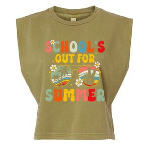 Retro Groovy SchoolS Out For Summer Graduation Teacher Garment-Dyed Women's Muscle Tee