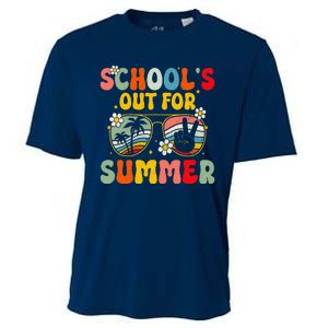 Retro Groovy SchoolS Out For Summer Graduation Teacher Cooling Performance Crew T-Shirt