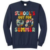 Retro Groovy SchoolS Out For Summer Graduation Teacher Sweatshirt