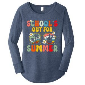 Retro Groovy SchoolS Out For Summer Graduation Teacher Women's Perfect Tri Tunic Long Sleeve Shirt