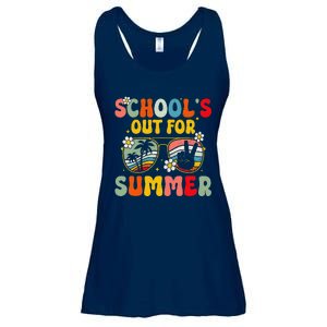 Retro Groovy SchoolS Out For Summer Graduation Teacher Ladies Essential Flowy Tank