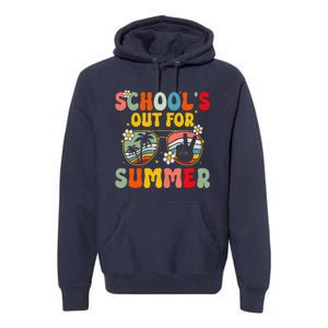 Retro Groovy SchoolS Out For Summer Graduation Teacher Premium Hoodie