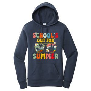 Retro Groovy SchoolS Out For Summer Graduation Teacher Women's Pullover Hoodie