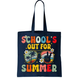 Retro Groovy SchoolS Out For Summer Graduation Teacher Tote Bag