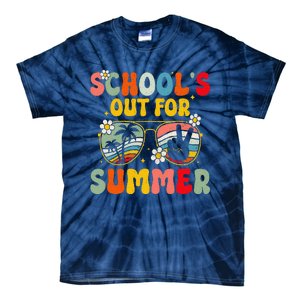 Retro Groovy SchoolS Out For Summer Graduation Teacher Tie-Dye T-Shirt