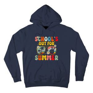 Retro Groovy SchoolS Out For Summer Graduation Teacher Tall Hoodie