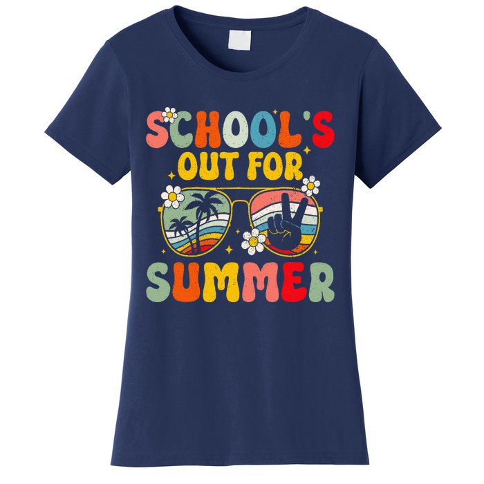 Retro Groovy SchoolS Out For Summer Graduation Teacher Women's T-Shirt