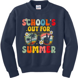 Retro Groovy SchoolS Out For Summer Graduation Teacher Kids Sweatshirt